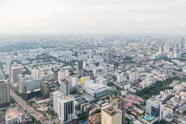 Bangkok, Thailand - August 28, 2016 : Cityscape and building of city in daytime from skyscraper of Bangkok. Bangkok is the capital and the most populous city of Thailand.