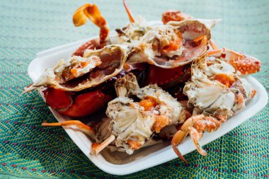 Haşlanmış ya da buharda pişirilmiş çiçek Yengeç deniz ürünleri Market