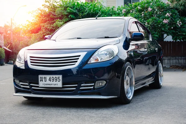 Bangkok Tailândia Janeiro 2020 Nissan Almera Carro Sedan Eco Tailândia — Fotografia de Stock