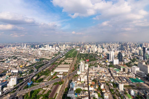Bangkok Thailand Augustus 2016 Stadsgezicht Vervoer Met Snelweg Verkeer Overdag — Stockfoto