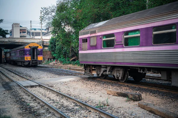 Bangkok Tayland Ocak 2020 Bangkok Tren Istasyonunda Tanımlanamayan Tren Tayland — Stok fotoğraf