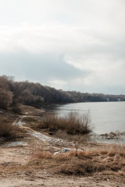 Nehir kenarı, manzara, doğa, retro manzara