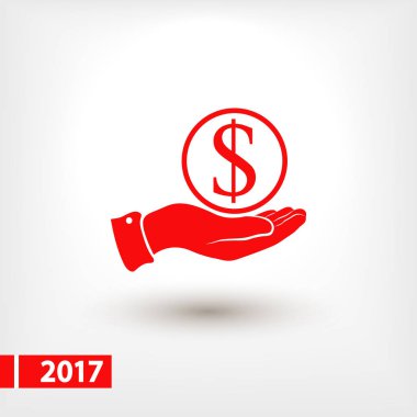 Para simgesi, illüstrasyon vektör. Düz tasarım stili