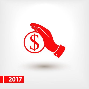 Para simgesi, illüstrasyon vektör. Düz tasarım stili