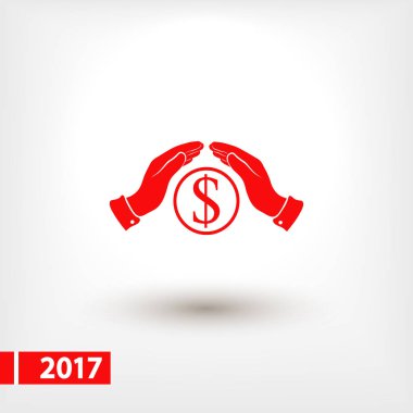 Para simgesi, illüstrasyon vektör. Düz tasarım stili