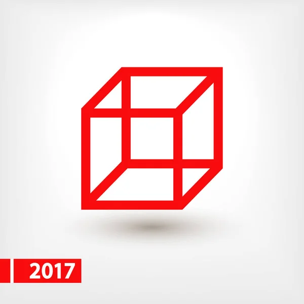 Icono del cubo, ilustración vectorial. estilo de diseño plano — Vector de stock