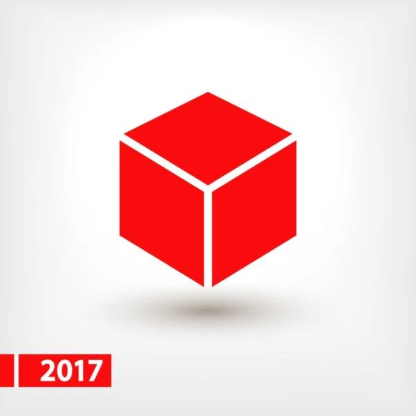 3d icono de diseño del logotipo del cubo, ilustración del vector. Estilo de diseño plano — Vector de stock