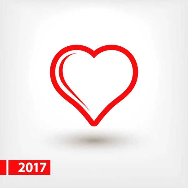 Εικονίδιο καρδιάς, διανυσματική απεικόνιση. στυλ επίπεδου σχεδιασμού — Διανυσματικό Αρχείο