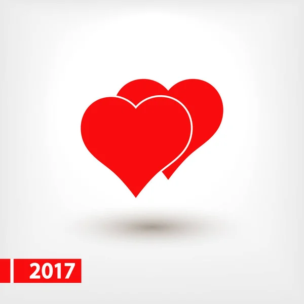 Ikona serca, ilustracja wektora. płaski styl projektowania — Wektor stockowy