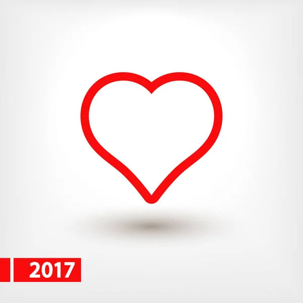 Icono del corazón, ilustración vectorial. estilo de diseño plano — Vector de stock