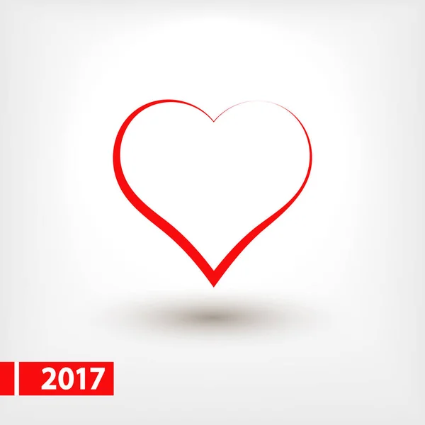 Icono del corazón, ilustración vectorial. estilo de diseño plano — Vector de stock