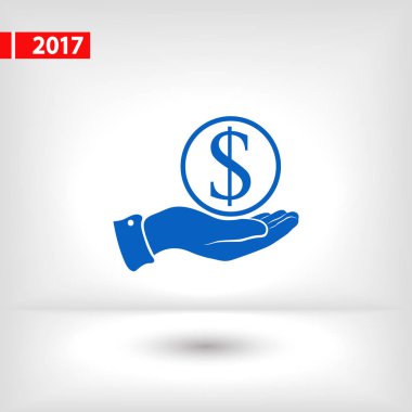 Para simgesi, illüstrasyon vektör. Düz tasarım stili