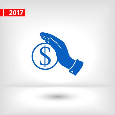 Para simgesi, illüstrasyon vektör. Düz tasarım stili