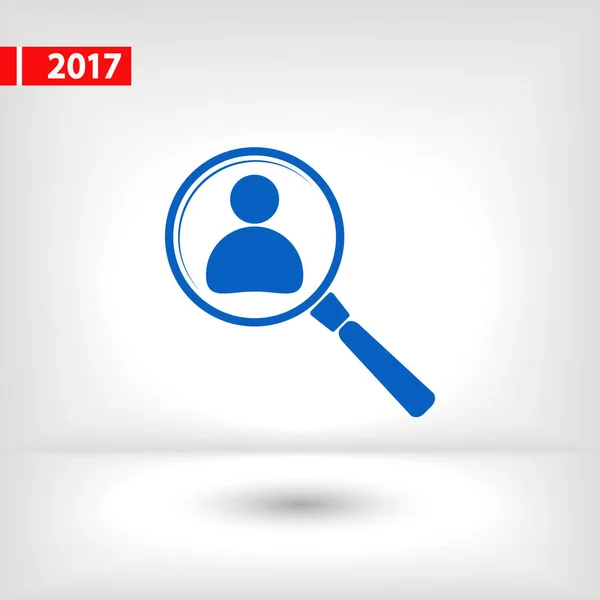 Op zoek naar een Employee Search icoon, vector illustratie. Vlakke ontwerpstijl — Stockvector