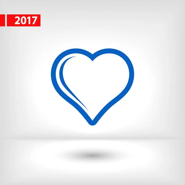 Icono del corazón, ilustración vectorial. estilo de diseño plano — Vector de stock