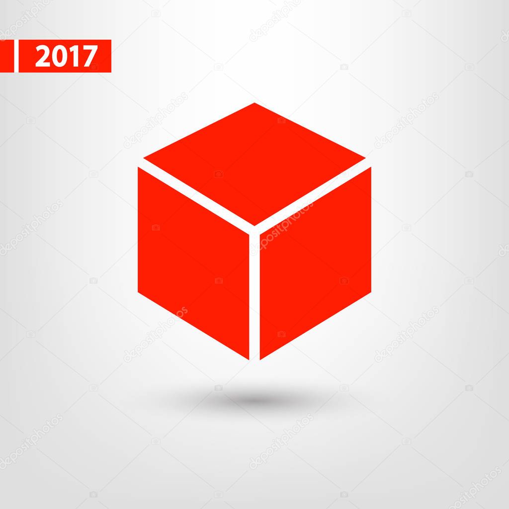 3d cube logo design icon 