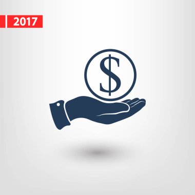 Para simgesi, illüstrasyon vektör. Düz tasarım stili