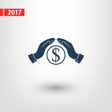 Para simgesi, illüstrasyon vektör. Düz tasarım stili