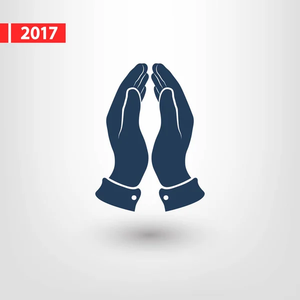 Praying hands icon, vector illustration. Flat design style — Stock Vector