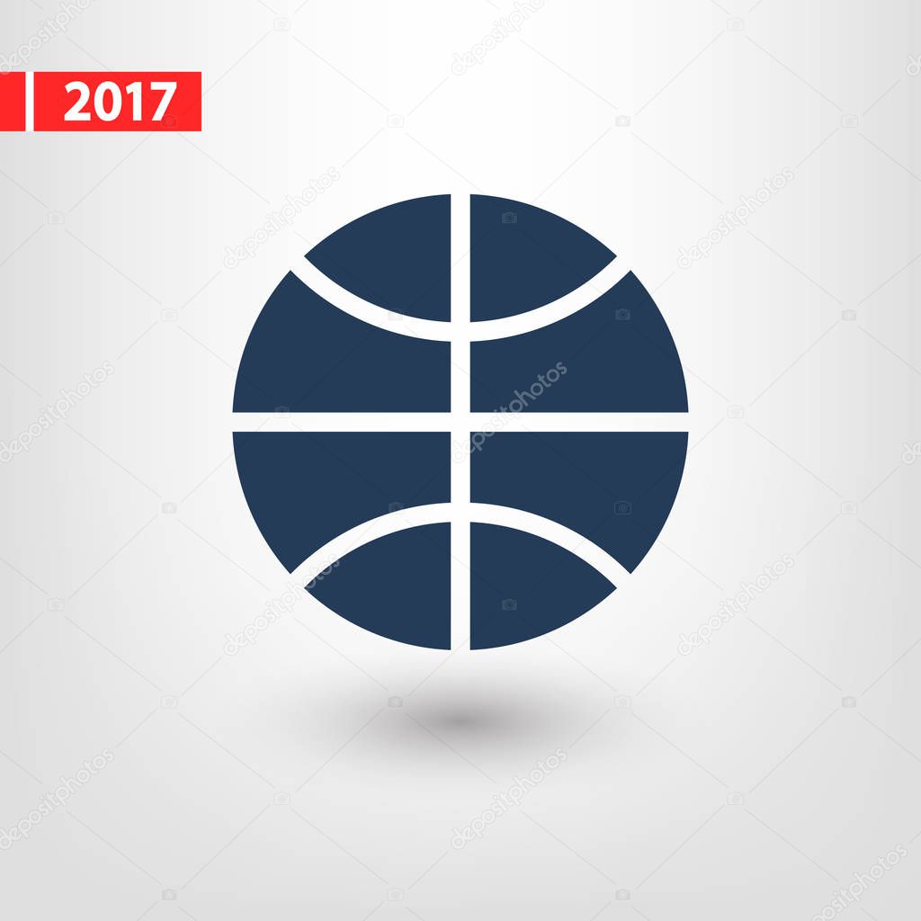 Basketball  icon, vector illustration. Flat design style