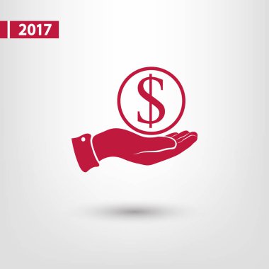 Para simgesi, illüstrasyon vektör. Düz tasarım stili