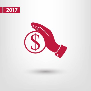 Para simgesi, illüstrasyon vektör. Düz tasarım stili