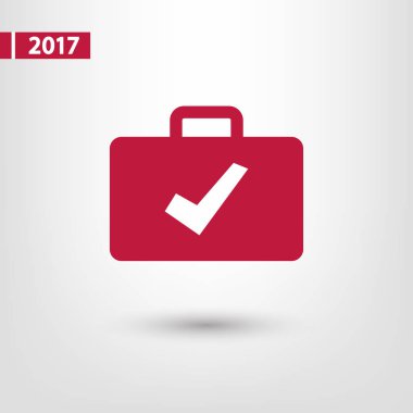 çanta simgesi, vektör çizim. Düz tasarım stili