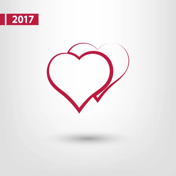 Icono del corazón, ilustración vectorial. estilo de diseño plano — Archivo Imágenes Vectoriales