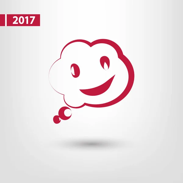 Smile talking bubble  icon, vector illustration. Flat design style — Stock Vector