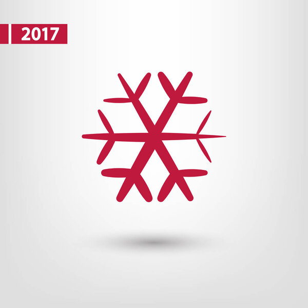 Snowflake icon, vector illustration. Flat design style