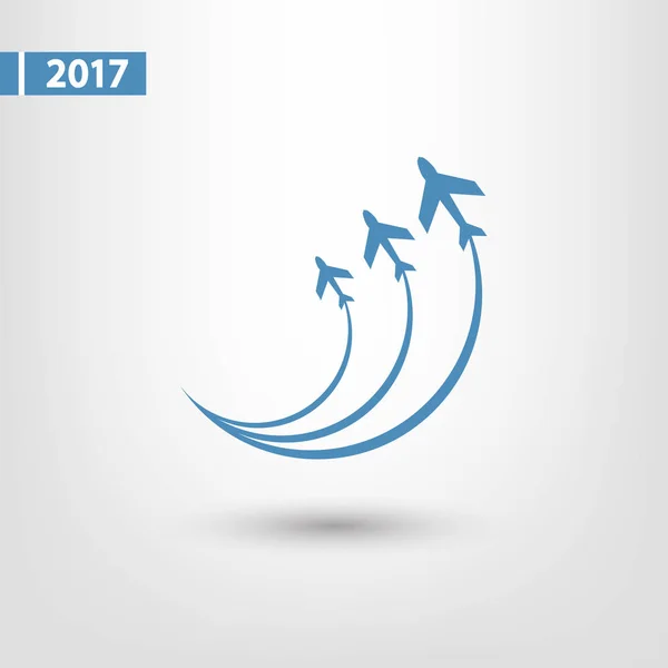 Icono de símbolos de avión, ilustración vectorial. Estilo de diseño plano — Vector de stock