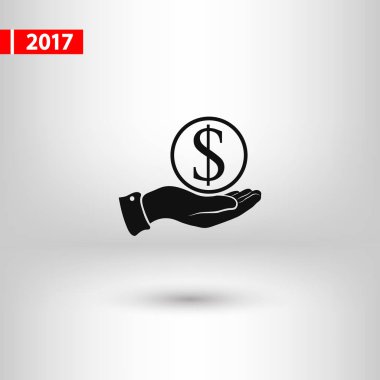 Para simgesi, illüstrasyon vektör. Düz tasarım stili