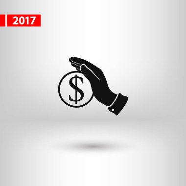 Para simgesi, illüstrasyon vektör. Düz tasarım stili