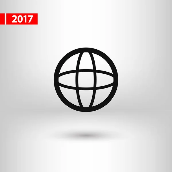 Globe Simgesi vektör çizimi. Düz tasarım biçimi — Stok Vektör