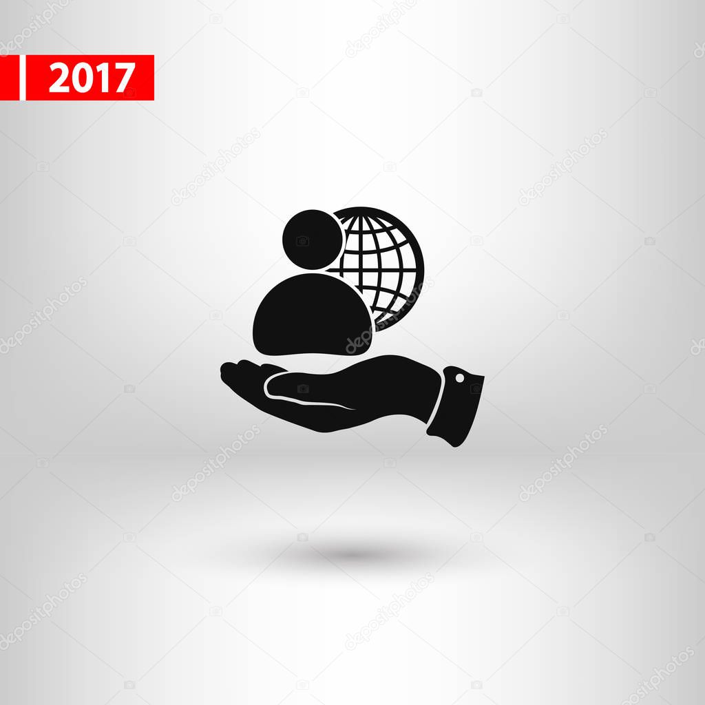 global business, business man icon, vector illustration. Flat design style
