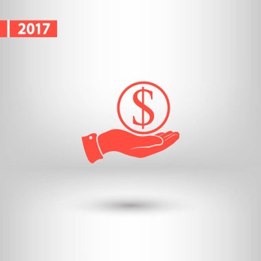 Para simgesi, illüstrasyon vektör. Düz tasarım stili