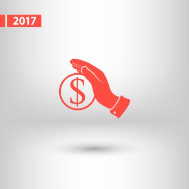 Para simgesi, illüstrasyon vektör. Düz tasarım stili