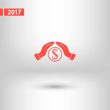 Para simgesi, illüstrasyon vektör. Düz tasarım stili