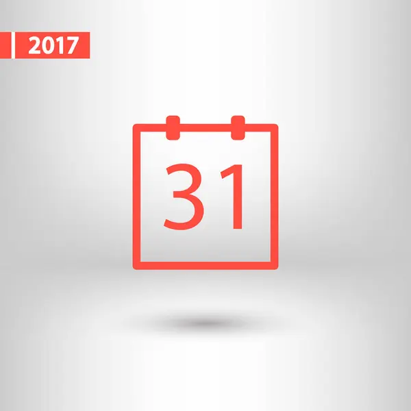 Icono del calendario, ilustración vectorial. Estilo de diseño plano — Archivo Imágenes Vectoriales