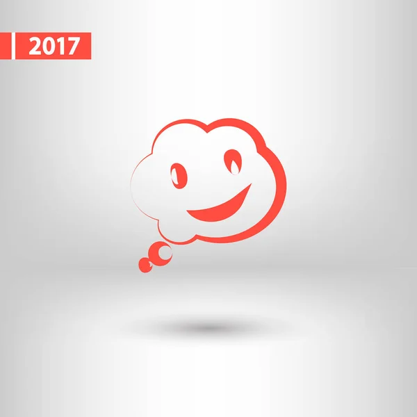 Smile talking bubble  icon, vector illustration. Flat design style — Stock Vector
