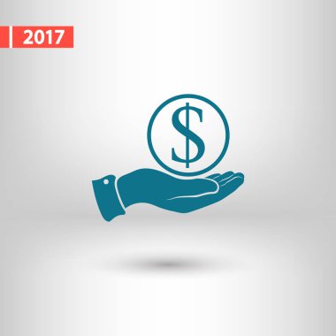 Para simgesi, illüstrasyon vektör. Düz tasarım stili