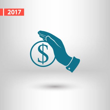 Para simgesi, illüstrasyon vektör. Düz tasarım stili