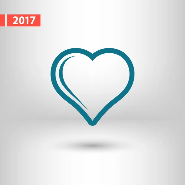 Εικονίδιο καρδιάς, διανυσματική απεικόνιση. στυλ επίπεδου σχεδιασμού — Διανυσματικό Αρχείο