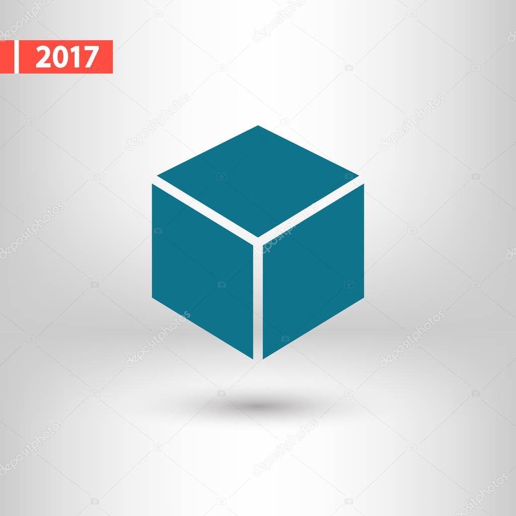 3d cube logo design icon, vector illustration. Flat design style