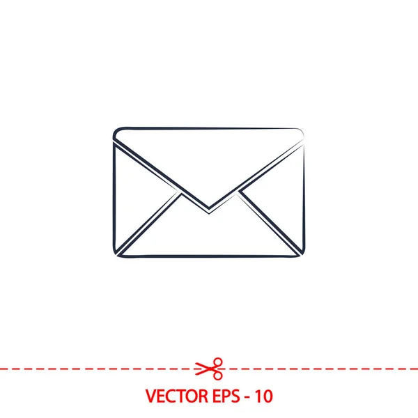 Envelop Mail icoon, vector illustratie. Vlakke ontwerpstijl — Stockvector
