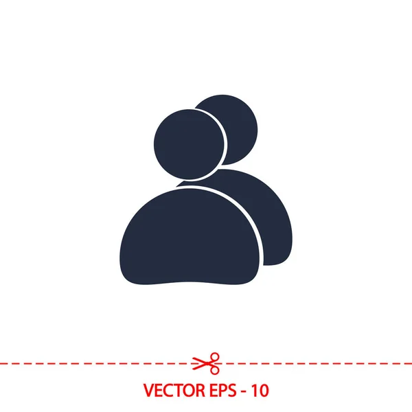 Menschen-Symbol, Vektorillustration. Flacher Designstil — Stockvektor