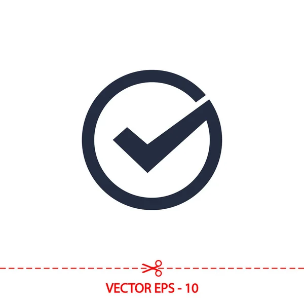 Icono de la garrapata, ilustración vectorial. Estilo de diseño plano — Vector de stock