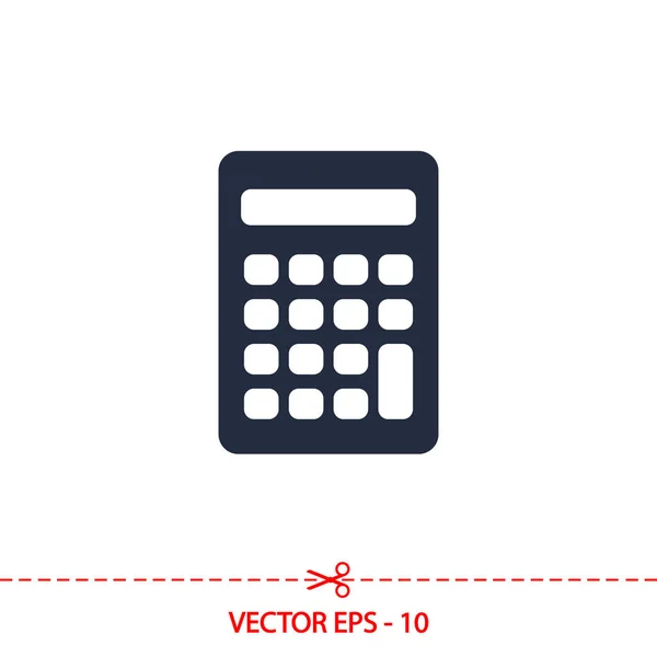 Icono de la calculadora, ilustración vectorial. estilo de diseño plano — Archivo Imágenes Vectoriales