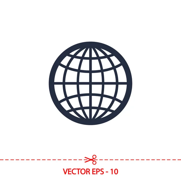 Globus Icon Vektor Illustration. Flacher Designstil — Stockvektor