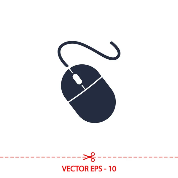 Icono del ratón del ordenador, ilustración vectorial. Estilo de diseño plano — Vector de stock